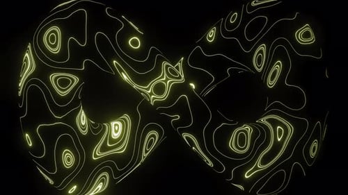 Abstract Infinity Symbol with Neon Oval Shaped Stains Seamless Loop