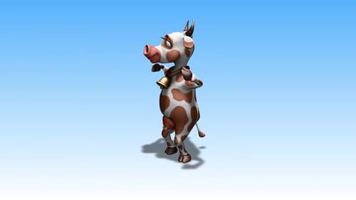 Animated 3D Cartoon Cow Character Dancing Loop