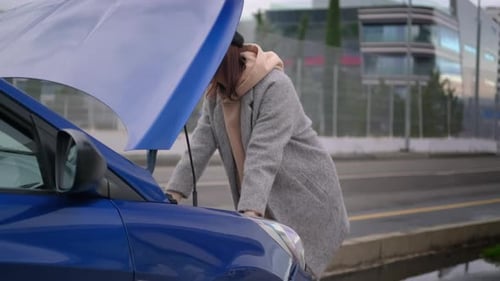 Woman Driver Cannot Understand the Problem with Car