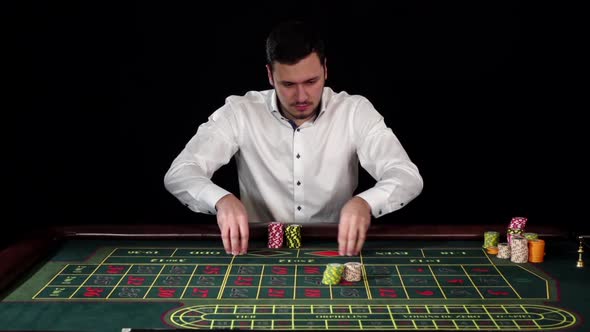 Guy Bets in Roulette, Lifestyle Stock Footage ft. betting & casino ...