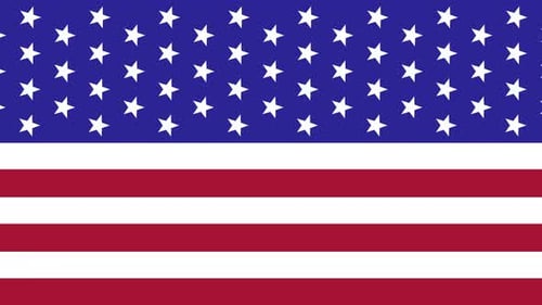 Flat Design Waving American Flag Seamless Loop