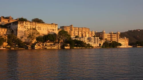 Palace on Lake in Udaipur India Day to Night