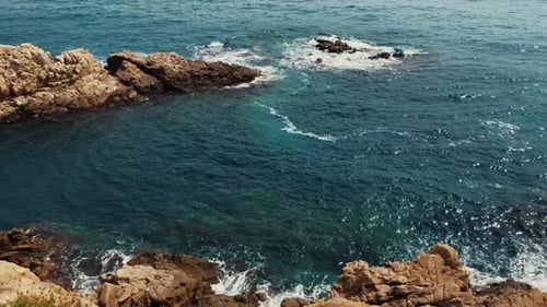 Shot of a Beautiful Azure Sea From a Cliff.