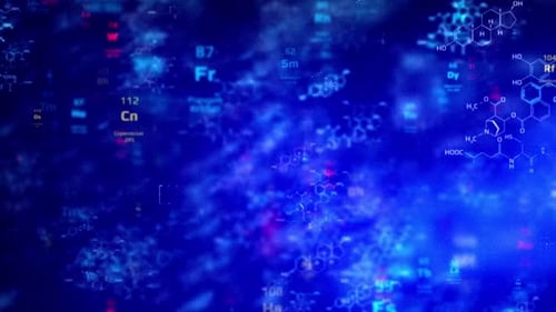 Blue Print Chemical Background 1920x1080, 10 Second, Loop, ProRes 422