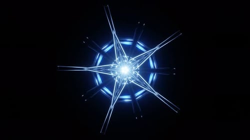 Animation of a Pulsating Neon Star