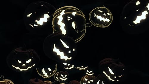 Animated Halloween Jack-O-Lanterns Loop Background