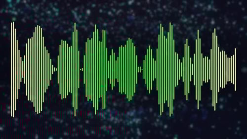Dynamic Green Audio Equalizer Waveform Visualization Loop
