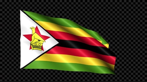 Realistic Waving Zimbabwe Flag Seamless Loop