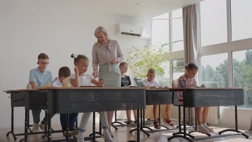 Female Teacher Controlling Learning Process in Primary School