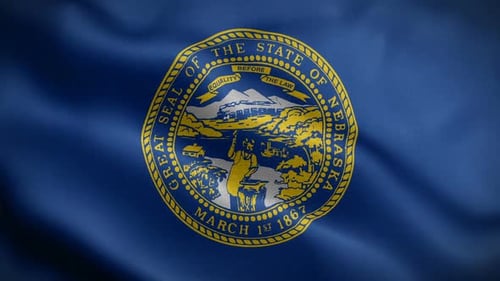Seamless Loop of Waving Nebraska State Flag
