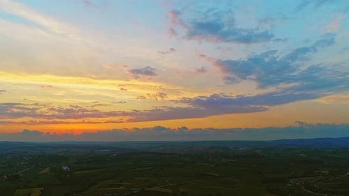 Aerial View Sea Sunset (4K)