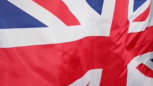 Waving United Kingdom Flag Close Up