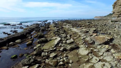 A scenic rocky beach coastline