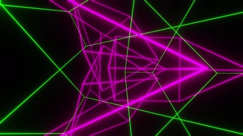 Dance Of Shimmering Neon Lines 4K