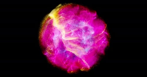 Dynamic Abstract Glowing Fluid Particle Sphere Animation