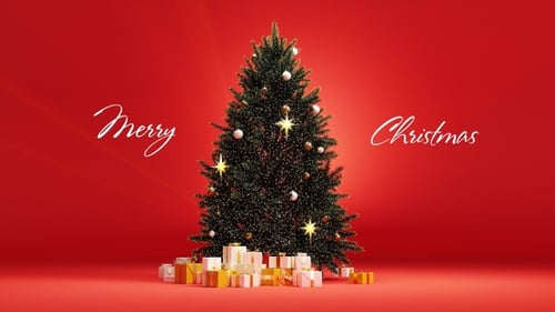 Twinkling Christmas Tree and Gifts Festive Holiday Animation