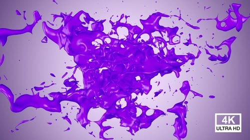 Purple Paint Stream Splash Collision