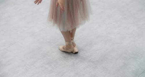 Ballerina Feet Performing Ballet Dance Positions
