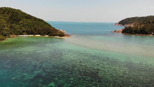 Small Koh Ma Island Ko Phangan Thailand Exotic Coast Panoramic Landscape Mae