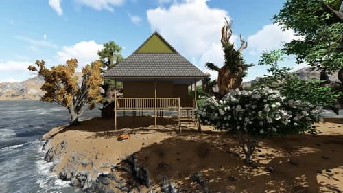 Strandhaus auf Stelzen