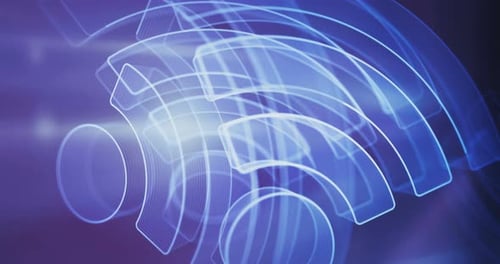 Wifi mobile network communication symbol rotating loop concept