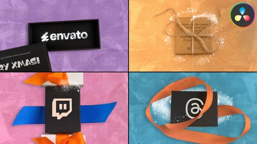 Charming Stop Motion Holiday Gift Box Message Reveals