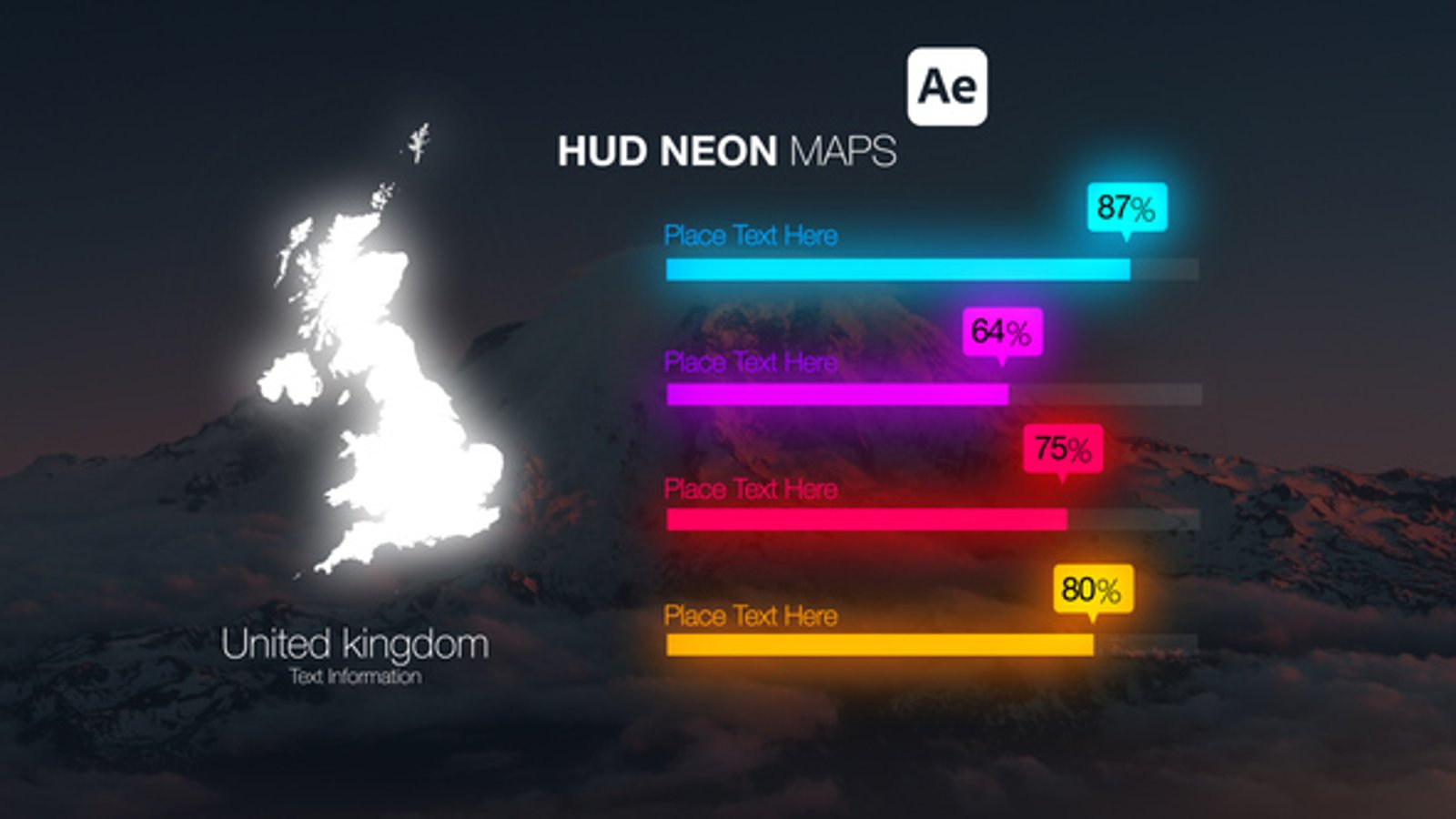 HUD Neon Maps, Infographics ft. hud map & value - Envato