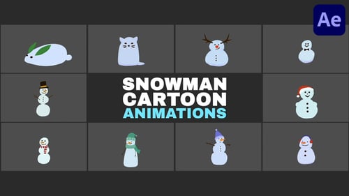 Snowman Cartoon Animations for After Effects