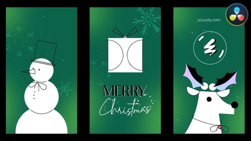 Christmas Morphing Vertical Logo Opener for DaVinci Resolve