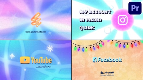 Christmas and New Year Logo Reveal with Animated Snow and Social Media