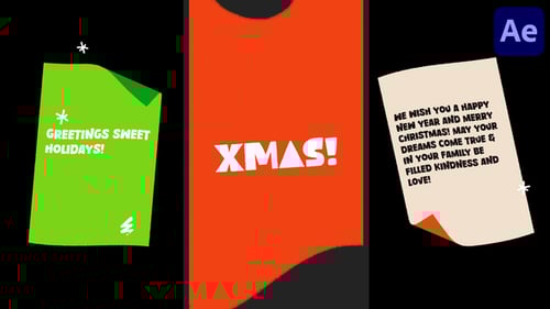 Vertical Xmas Greetings for After Effects