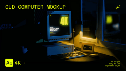 Old Computer Mockup Night Version