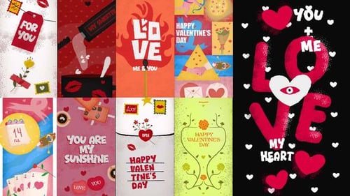 Animated Vertical Stories Package for Valentine's Day Romance