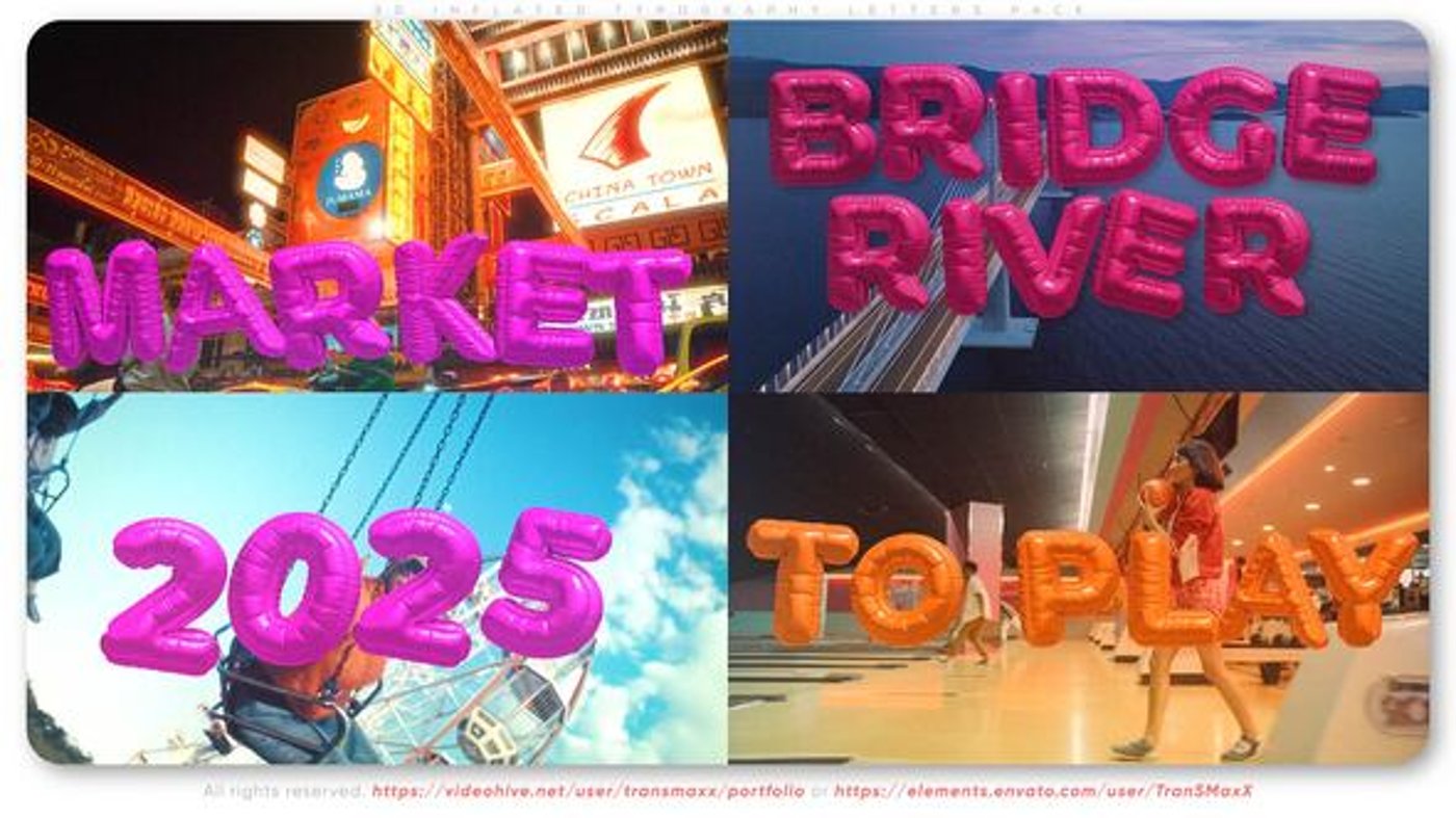 3D Inflated Typography Letters Pack, Elements ft. 3d text & alphabet ...