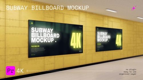 Subway Billboard Mockup