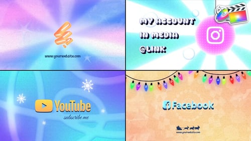 Animated Holiday Logo Reveal with Festive Snow and Social Media Graphics