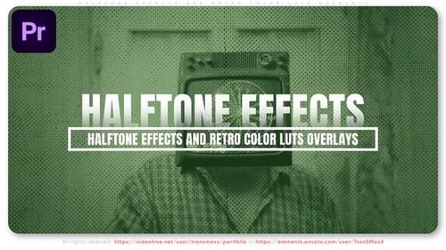 Halbtoneffekte und Retro-Farb-LUTs-Overlays