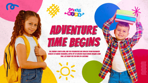 Colorful Kids Slideshow with Playful Animated Shapes and Bold Text