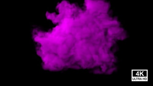Fluid Purple Smoke Dissipation Alpha Channel Animation