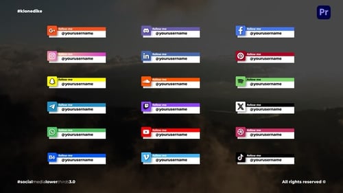 Animated Minimal Social Media Lower Thirds Pack