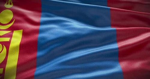 Realistic Waving Flag of Mongolia Animation