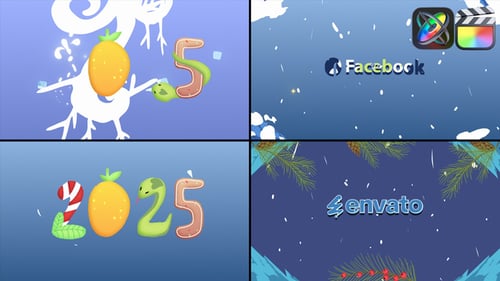 Merry Christmas Snake Logo | FCPX