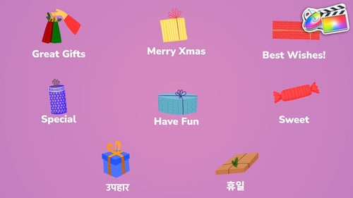 Gift Boxes Icons And Titles for FCPX