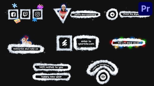 Stop Motion Snow Social Media Lower Thirds | Premiere Pro