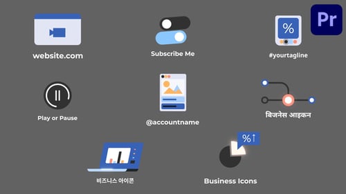 Business Marketing Icons And Titles for Premiere Pro
