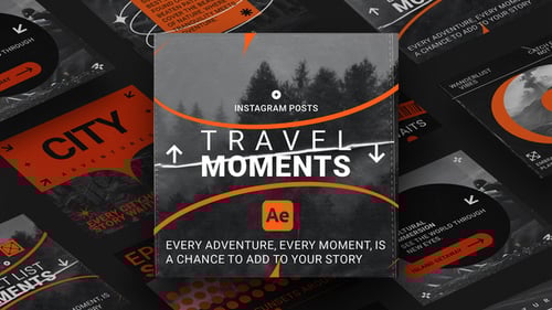 Travel Moments Instagram Post Templates for Ae