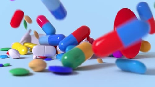 a wide variety of medicines. falling pills