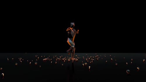 Glowing Abstract Geometric Dancer Animation