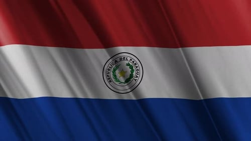 Realistic Waving Paraguay National Flag Loop Animation