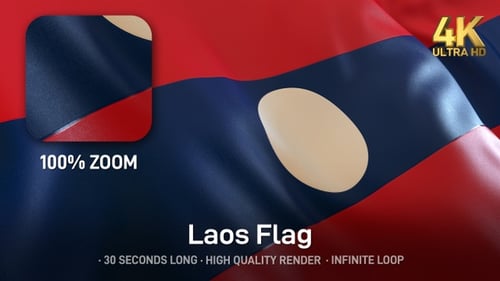 Flagge von Laos - 4K